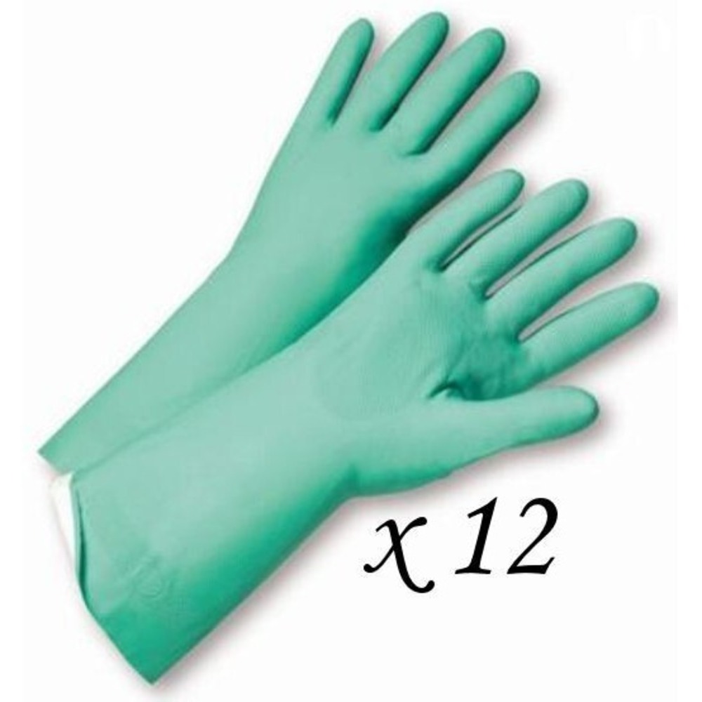 12 Pairs West Chester Premium Nitrile Posigrip Flock Lined 18 Mil 13" Gloves 11